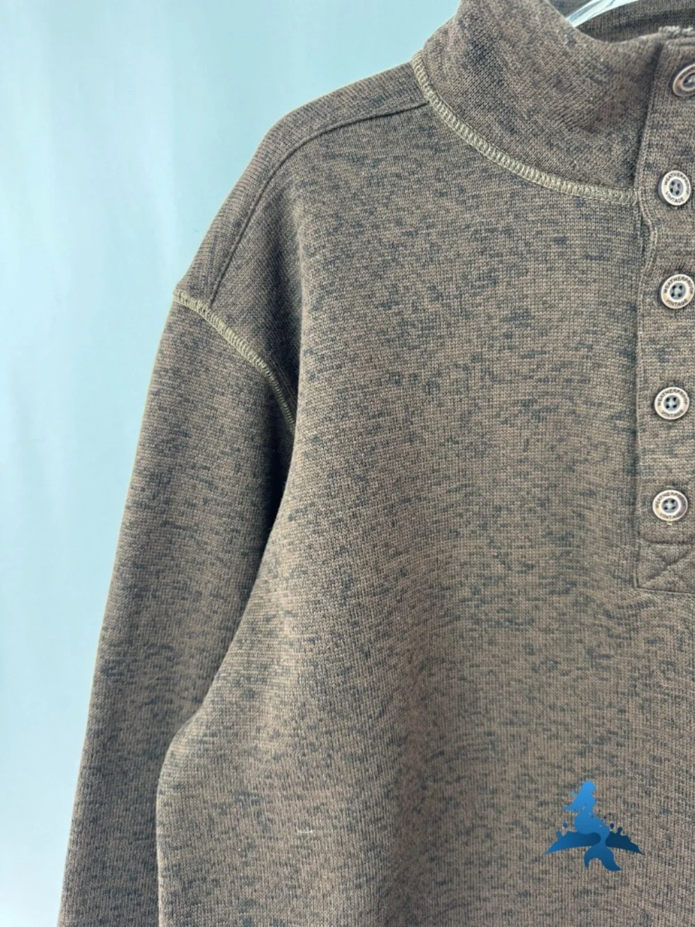 1305 Weatherproof Vintage Mock Neck Henley Sweater Pullover – XL – Brown - Picture 4 of 15